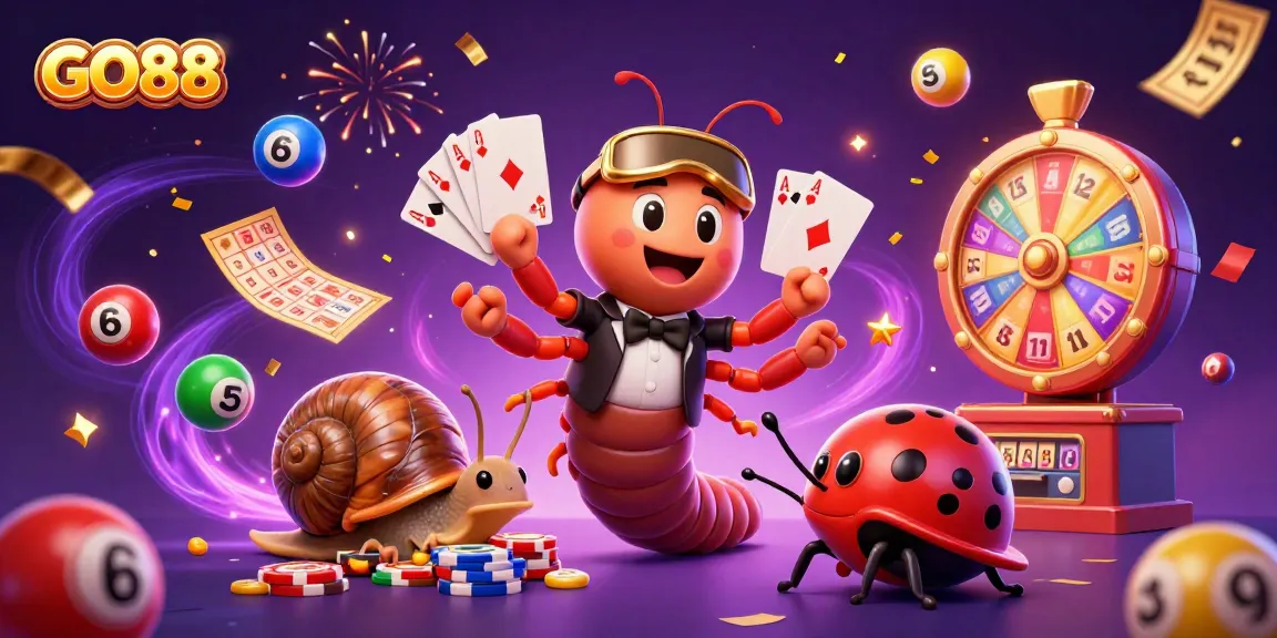 Experience the excitement of GO88 with colorful dynamic elements and vibrant casino characters.