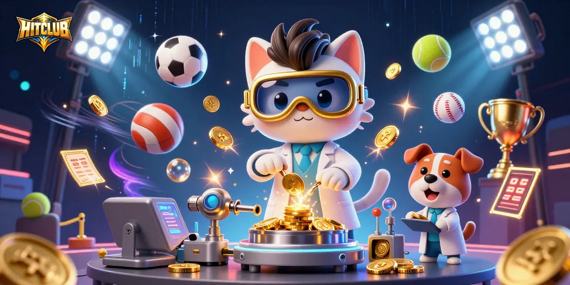 Experience HITCLUB’s thrilling gaming atmosphere with golden coins and dynamic sports elements.