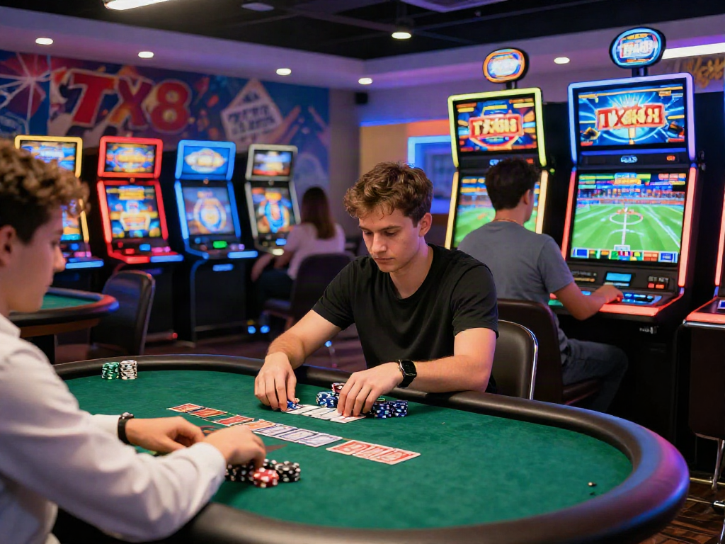 Players enjoying the immersive online gaming experience at TX88, engaging with live casino games.