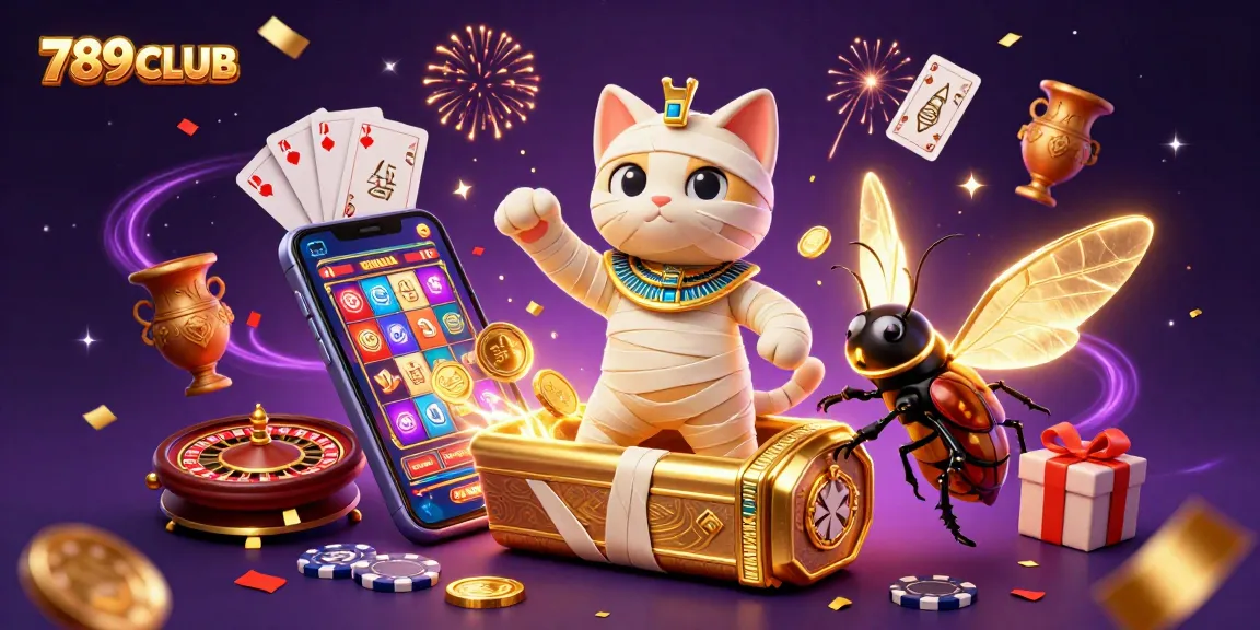 Experience the thrill of 789CLUB with an energetic 3D scene showcasing gaming excitement and rewards.