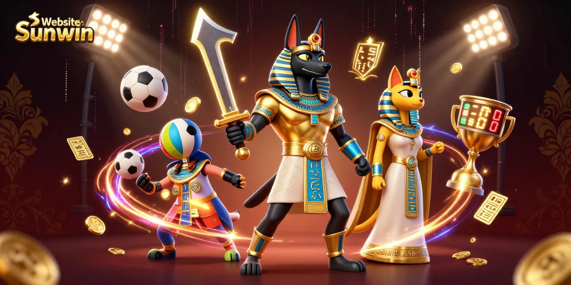 Experience thrilling bets with Website Sunwin amidst dynamic sports action and ancient Egyptian warriors.