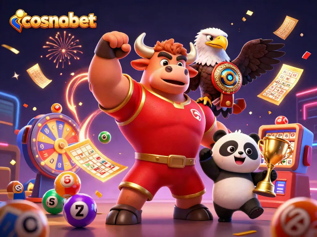 Win big at Cosmobet with a vibrant 3D celebration of gaming, featuring engaging characters and action!
