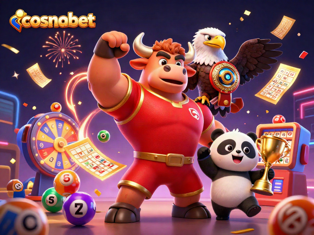 Win big at Cosmobet with a vibrant 3D celebration of gaming, featuring engaging characters and action!